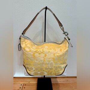 Coach Yellow Optic Signature Sarah Hobo Shoulder Hobo Bag